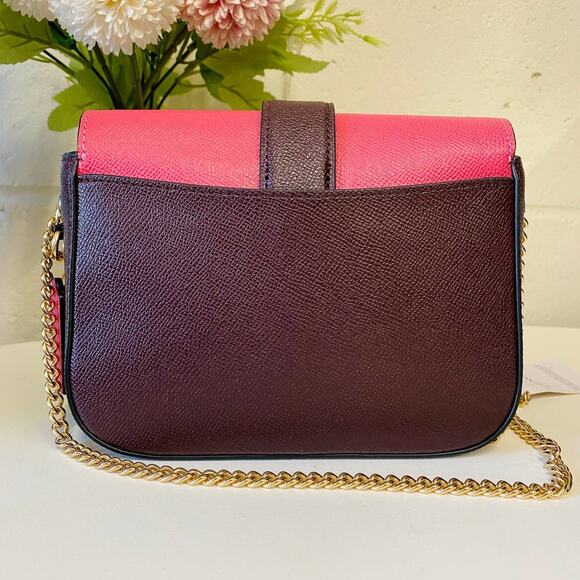 Coach C6796 Gemma Crossbody In Colorblock Strwbrry Hze/Crnbrry - Picture 2 of 8